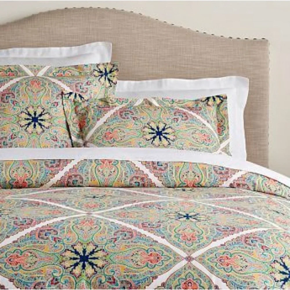 *flaw* Pottery Barn Penelope Medallion organic cotton Duvet cover